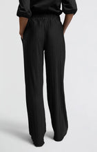 Load image into Gallery viewer, Jersey Plisse Wide Leg Trouser - Black