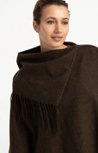 Load image into Gallery viewer, Poncho with fringe - Slate Brown