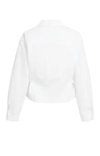 Load image into Gallery viewer, Poplin cotton blend blouse with adjustable waist - White