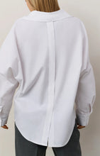 Load image into Gallery viewer, Poplin Blouse with Polo Collar - White