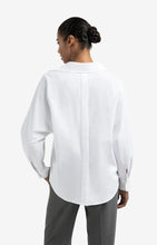 Load image into Gallery viewer, Poplin Blouse with Polo Collar - White