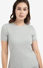 Load image into Gallery viewer, Cotton Blend Ribbed Tee - Medium Grey