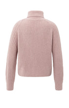 Load image into Gallery viewer, Ribbed Turtleneck Sweater - Grey Pink Melange