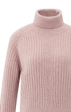 Load image into Gallery viewer, Ribbed Turtleneck Sweater - Grey Pink Melange