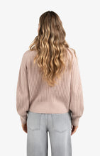 Load image into Gallery viewer, Ribbed Turtleneck Sweater - Grey Pink Melange
