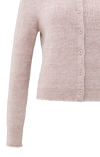Load image into Gallery viewer, Short Cardigan with detail (Alpaca Blend) - Pink Melange