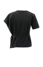 Load image into Gallery viewer, Cotton blend top with tie detail - Black