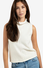 Load image into Gallery viewer, Sleeveless Sweater with Cable Detail - Off White