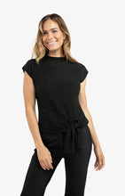 Load image into Gallery viewer, Sleeveless Sweater with knot detail and shimmer - Black