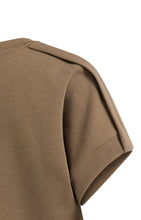 Load image into Gallery viewer, Sleeveless sweatshirt with pleated shoulder detail - Teak Brown