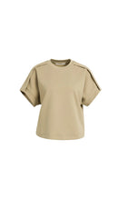 Load image into Gallery viewer, Sleeveless sweatshirt with pleated shoulder detail - Elmwood Green