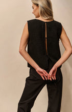 Load image into Gallery viewer, Sleeveless Top with Bow details at back - Black