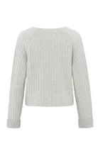 Load image into Gallery viewer, Soft Rib V Neck Sweater - Ice Grey Melange