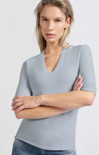 Load image into Gallery viewer, Cotton V Neck Sweater - Grey Dawn Blue
