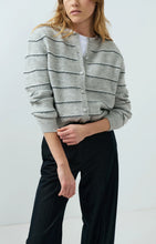 Load image into Gallery viewer, Striped Knitted Cardigan - Grey