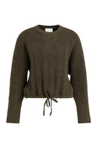 Load image into Gallery viewer, Sweater with batwing sleeve & drawstring hem - Slate Brown
