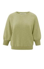Load image into Gallery viewer, Cotton Raglan Sleeve Sweater - Olive Melange