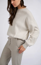 Load image into Gallery viewer, Cotton Sweater with Stitching Detail - Chalk