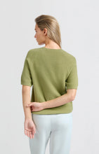Load image into Gallery viewer, Short Sleeve Sweater - Olive Melange