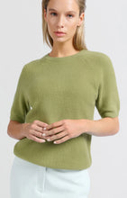 Load image into Gallery viewer, Short Sleeve Sweater - Olive Melange