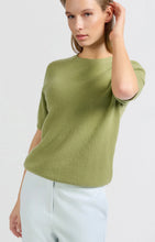 Load image into Gallery viewer, Short Sleeve Sweater - Olive Melange