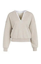 Load image into Gallery viewer, V neck sweatshirt with double layer detail