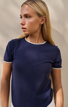 Load image into Gallery viewer, T Shirt with Contrast Detail - Navy