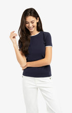 Load image into Gallery viewer, T Shirt with Contrast Detail - Navy