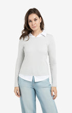 Load image into Gallery viewer, Cotton Faux Double Layer Top - Blue Grey