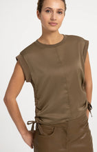 Load image into Gallery viewer, Top with drawstring details - Teak Brown