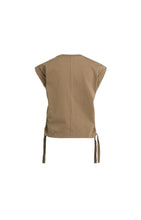Load image into Gallery viewer, Top with drawstring details - Teak Brown