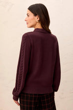 Load image into Gallery viewer, Collared Cable Knit Sweater - Fudge