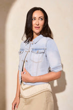 Load image into Gallery viewer, Comfort Stretch Elbow-Sleeve Denim Jacket - Light Surf