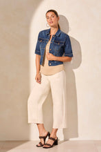 Load image into Gallery viewer, Comfort Stretch Elbow-Sleeve Denim Jacket - Stormy Blue