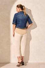 Load image into Gallery viewer, Comfort Stretch Elbow-Sleeve Denim Jacket - Stormy Blue