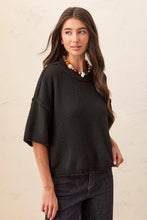 Load image into Gallery viewer, Lightweight Drop Shoulder Crew Neck Sweater - Black