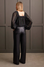 Load image into Gallery viewer, Faux Leather Wide Leg Trouser - Black