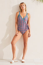 Load image into Gallery viewer, Wrap Front Swimsuit - Coral Print