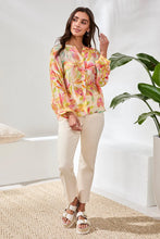 Load image into Gallery viewer, Flowy Dolman Sleeve Blouse - Rose Silk Print