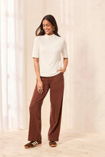 Load image into Gallery viewer, Funnel Neck Elbow Sleeve Soft Knit Top - Cream