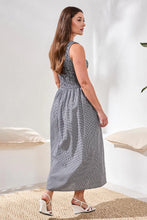Load image into Gallery viewer, Gingham Smocked Bodice Maxi Dress