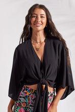 Load image into Gallery viewer, Kimono Top With Tie - Black