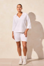 Load image into Gallery viewer, Techno Lux Collared Top - White
