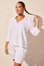 Load image into Gallery viewer, Techno Lux Collared Top - White