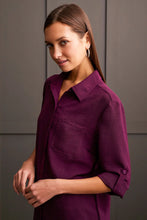 Load image into Gallery viewer, Crepe Tunic Blouse - Plum