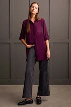Load image into Gallery viewer, Crepe Tunic Blouse - Plum