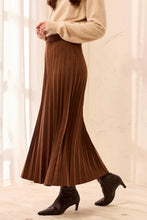 Load image into Gallery viewer, Pleated Stretch Faux Suede Maxi Skirt