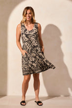 Load image into Gallery viewer, Sleeveless V-neck Printed Dress - Pebble