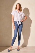 Load image into Gallery viewer, Short Sleeve Top with Tie - White