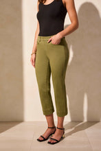 Load image into Gallery viewer, Pull On Kick Flare Capri - Loden